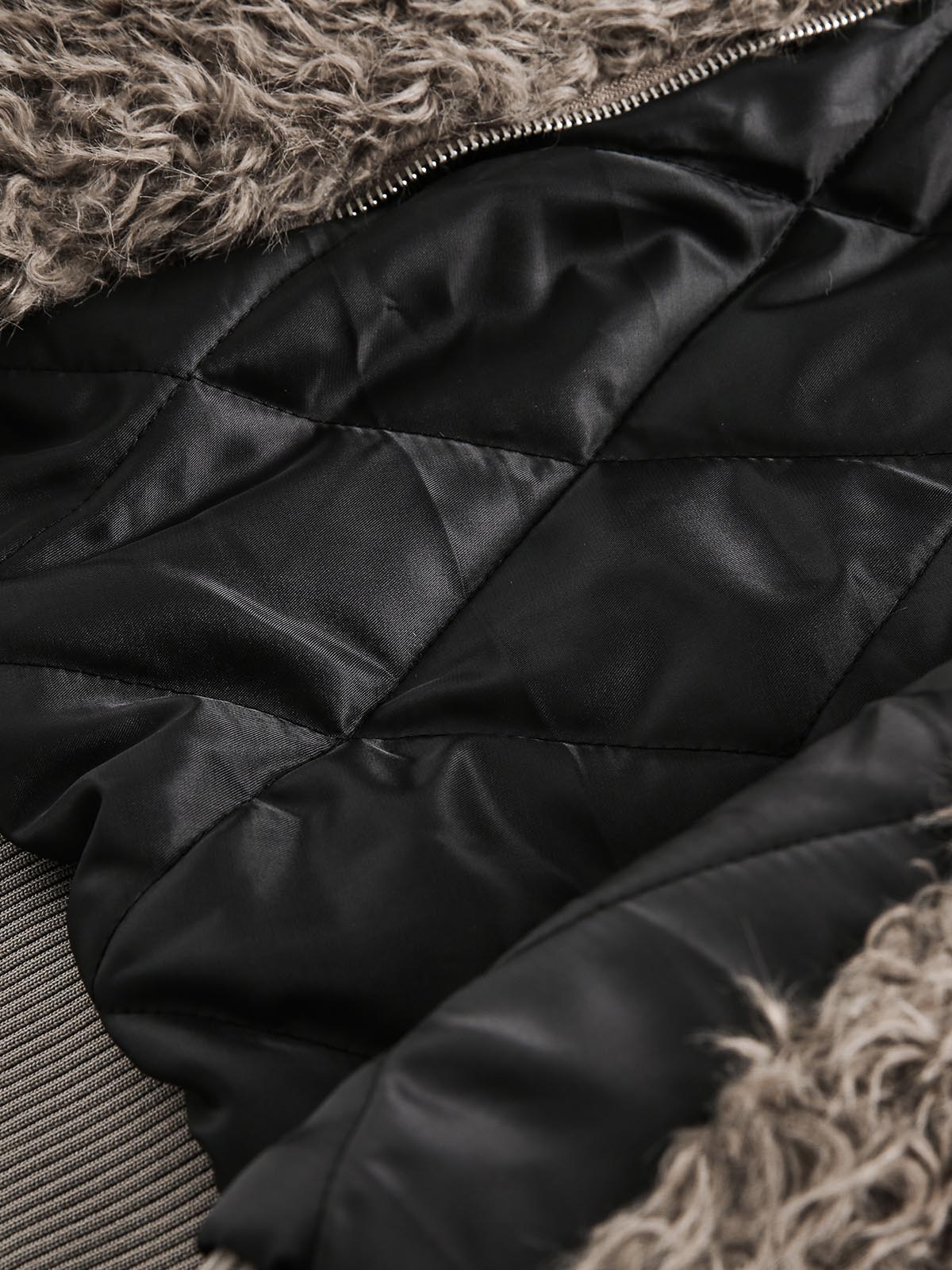 Thesupermade Kunstpelzjacke mit Metall-Lederknopf -2245