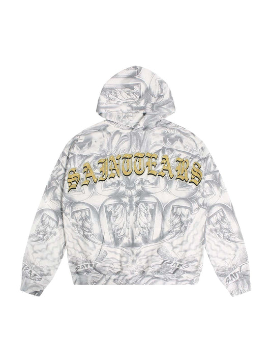 Thesupermade – Handbemalter Kapuzenpullover „Street“ mit Reißverschluss