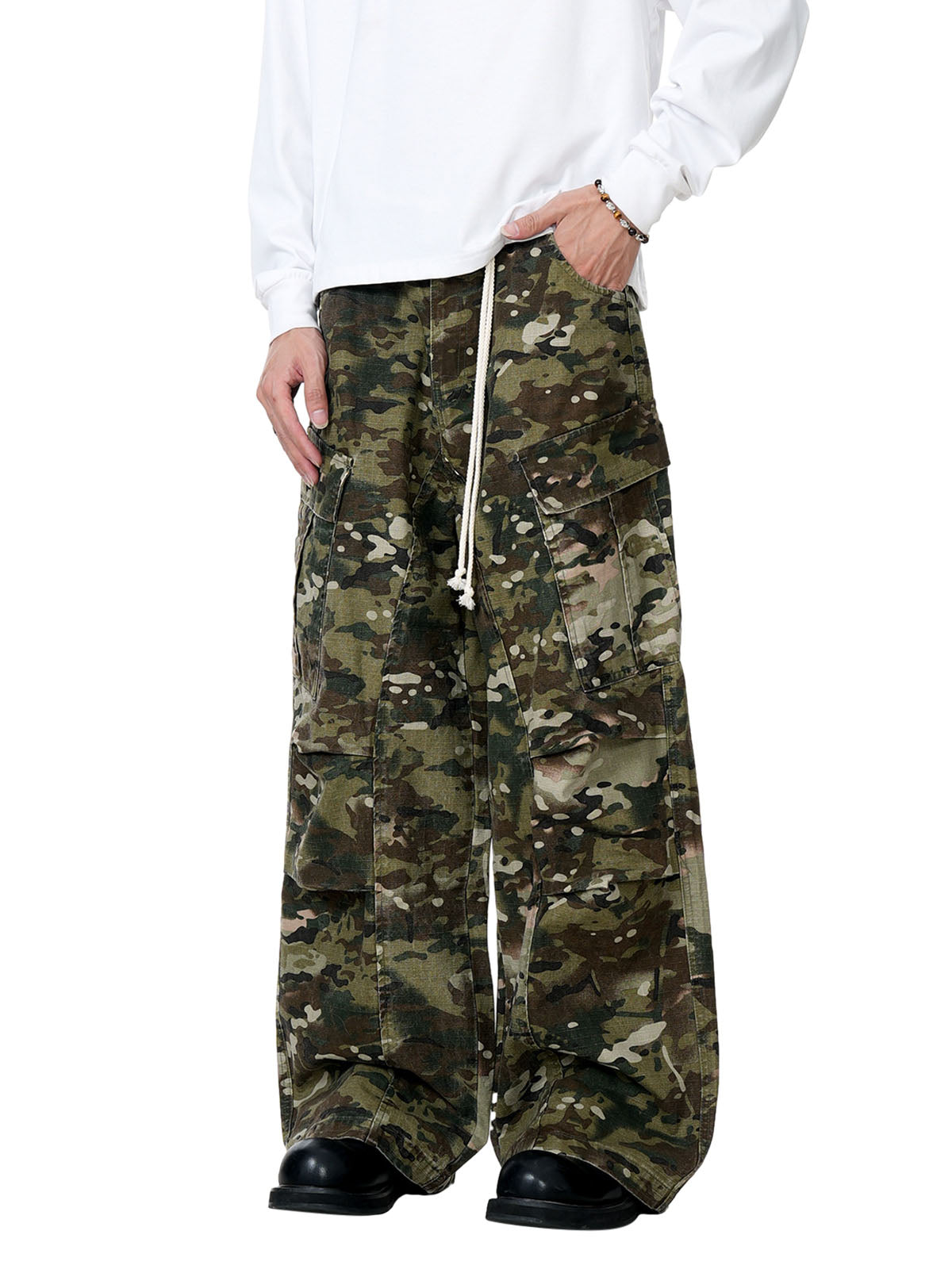 Camouflage-Cargohose mit Kordelzug - 2315