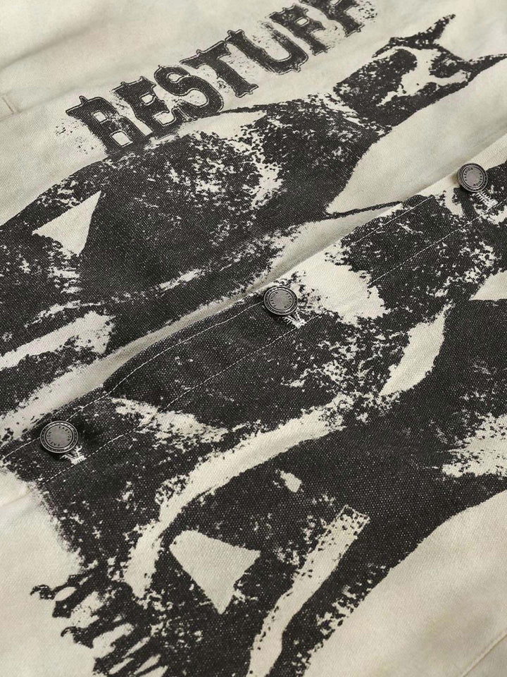 Thesupermade Vintage Washed Distressed Graffiti Patchwork Set-1986
