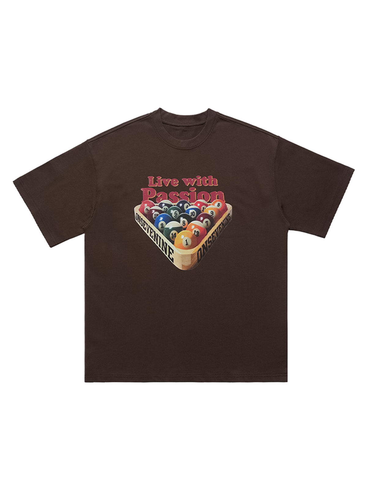 Retro Billiards Letter Print T-Shirt