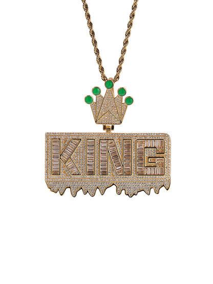 "KING" Crown Pendant Necklace