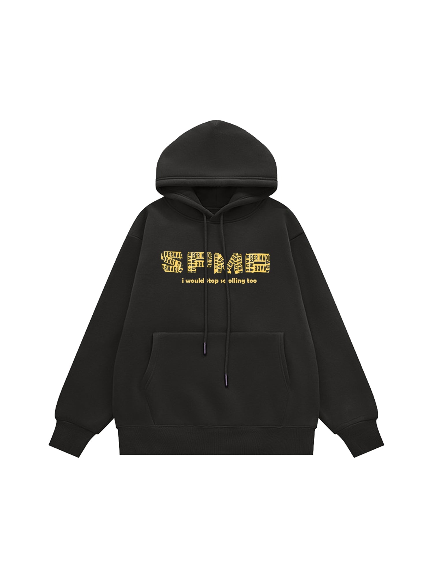 Thesupermade Letter Graphics Fleece Hoodie