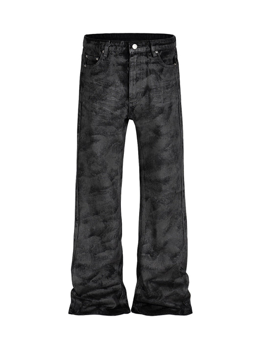Retro Hand-Brushed Glitter Flare Jeans