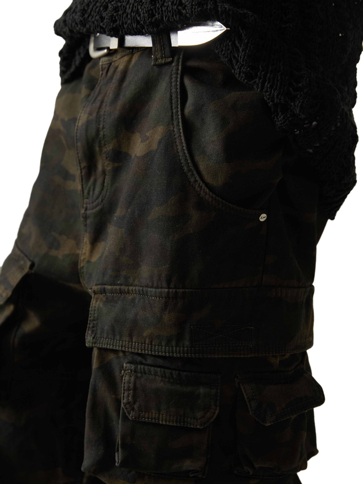 Baggy-Cargohose im Wasteland-Stil mit Camouflage-Muster