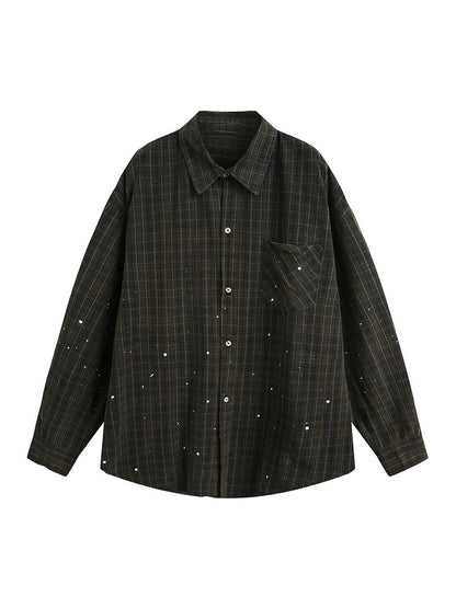 Retro Cleanfit Kariertes Hemd