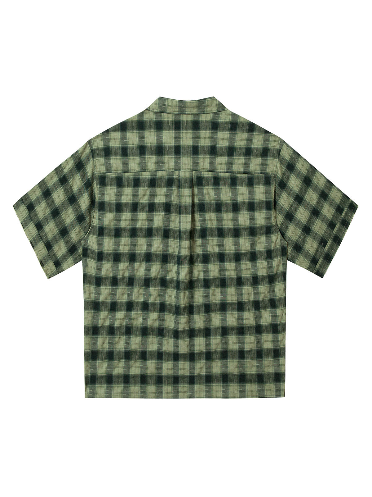 Plaid Applique Printed Short Sleeve Shirt