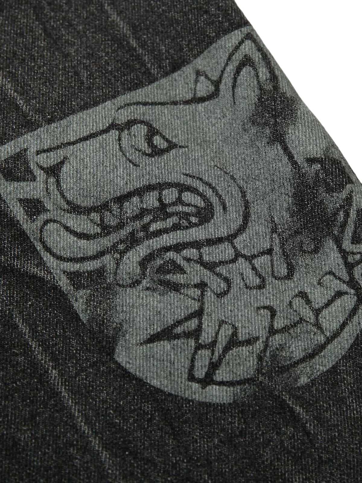 Veste en jean à rivets et imprimé brodé Wasteland