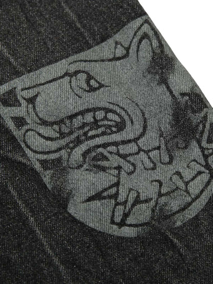 Veste en jean à rivets et imprimé brodé Wasteland