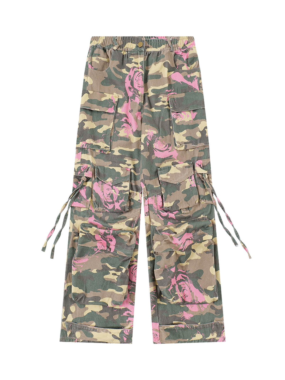 Thesupermade Floral Camouflage Multi Pocket Cargo Pants