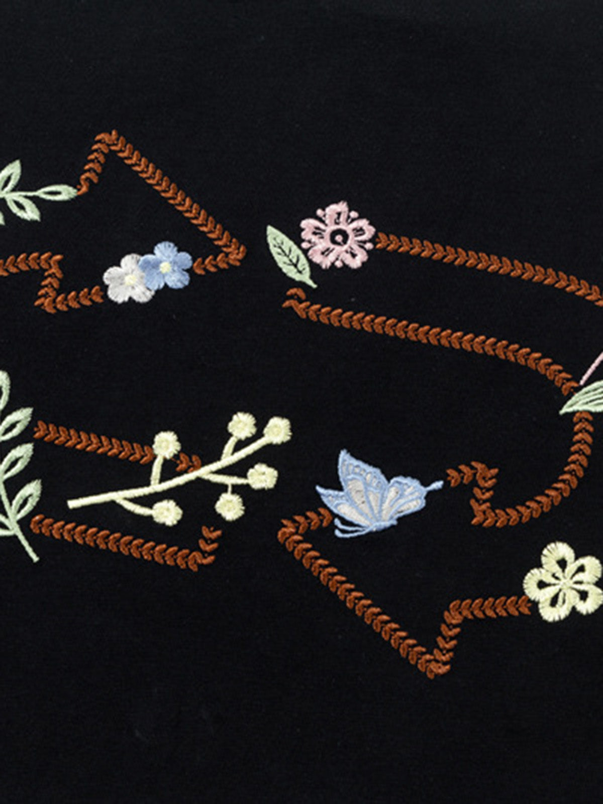 Embroidered Floral Crew Neck T-Shirt