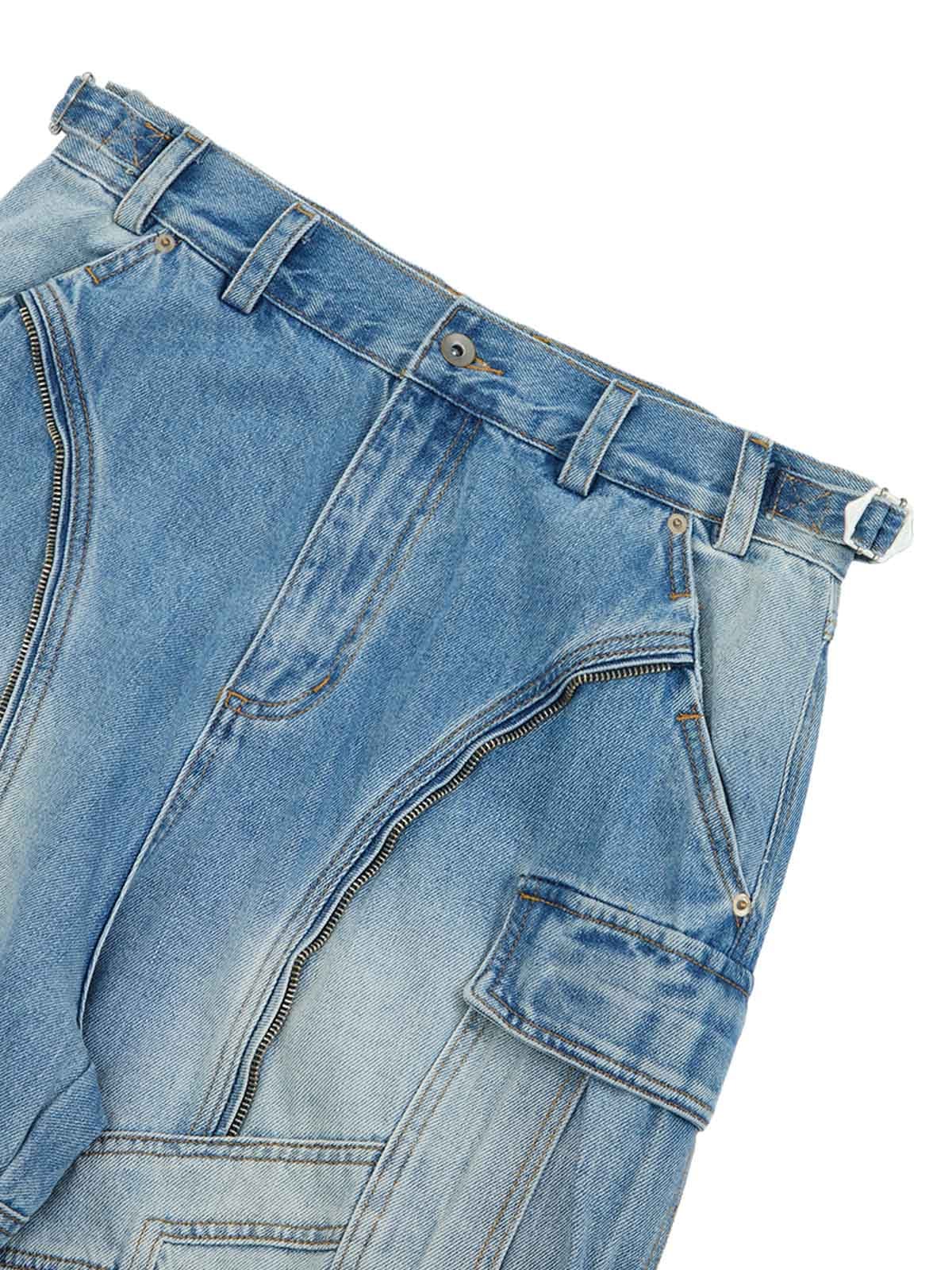 Thesupermade Multi-structure Design Baggy Jeans