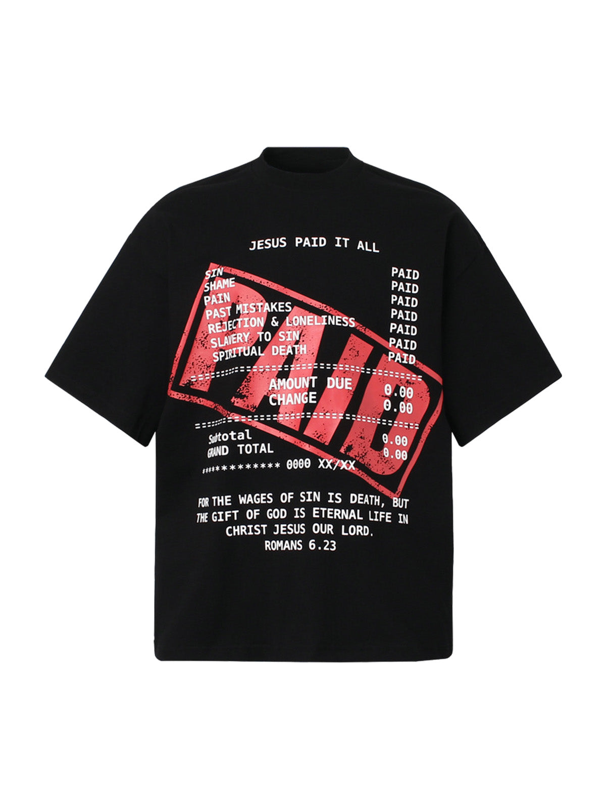 Street PAID Letter Slogan T-shirt - 2363
