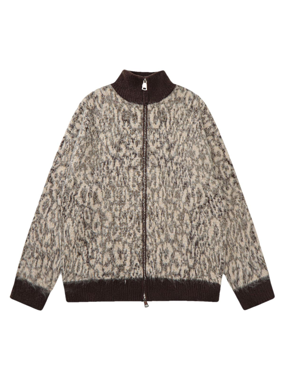 Thesupermade Vintage Cheetah Mohair Sweater Jacket