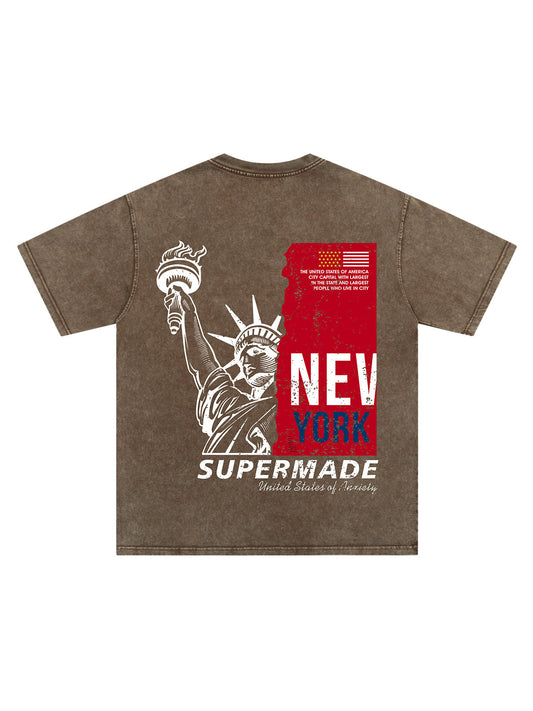 Orginal Statue of Liberty Splicing Graffiti Independence Day T-shir