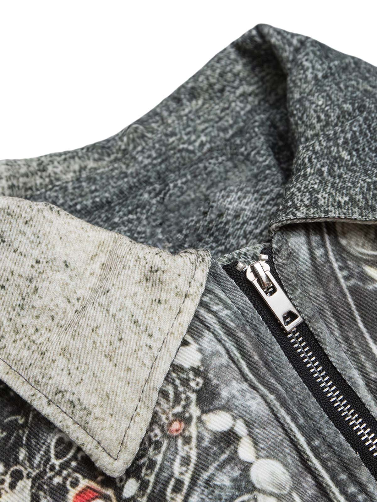 Blouson aviateur matelassé à encre dégradée - 2266