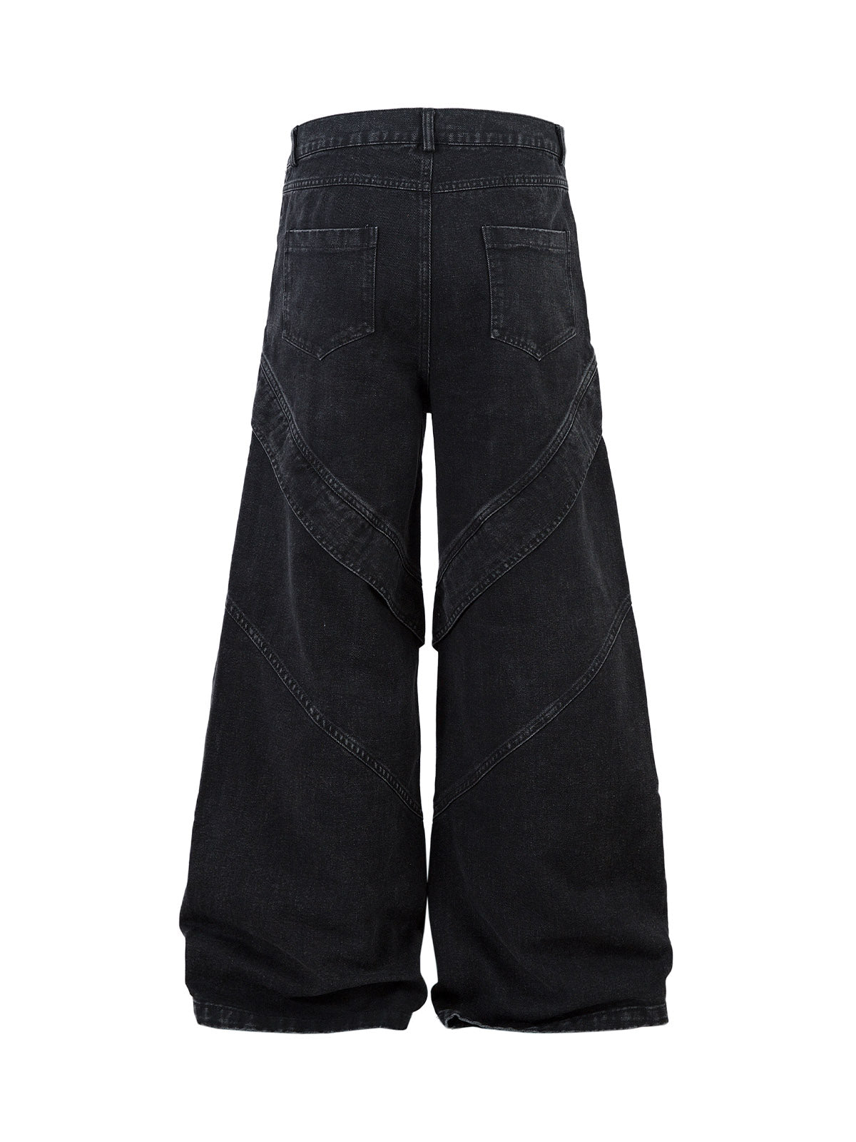 Deconstructed Split Pleated Pocket Cargo Jeans