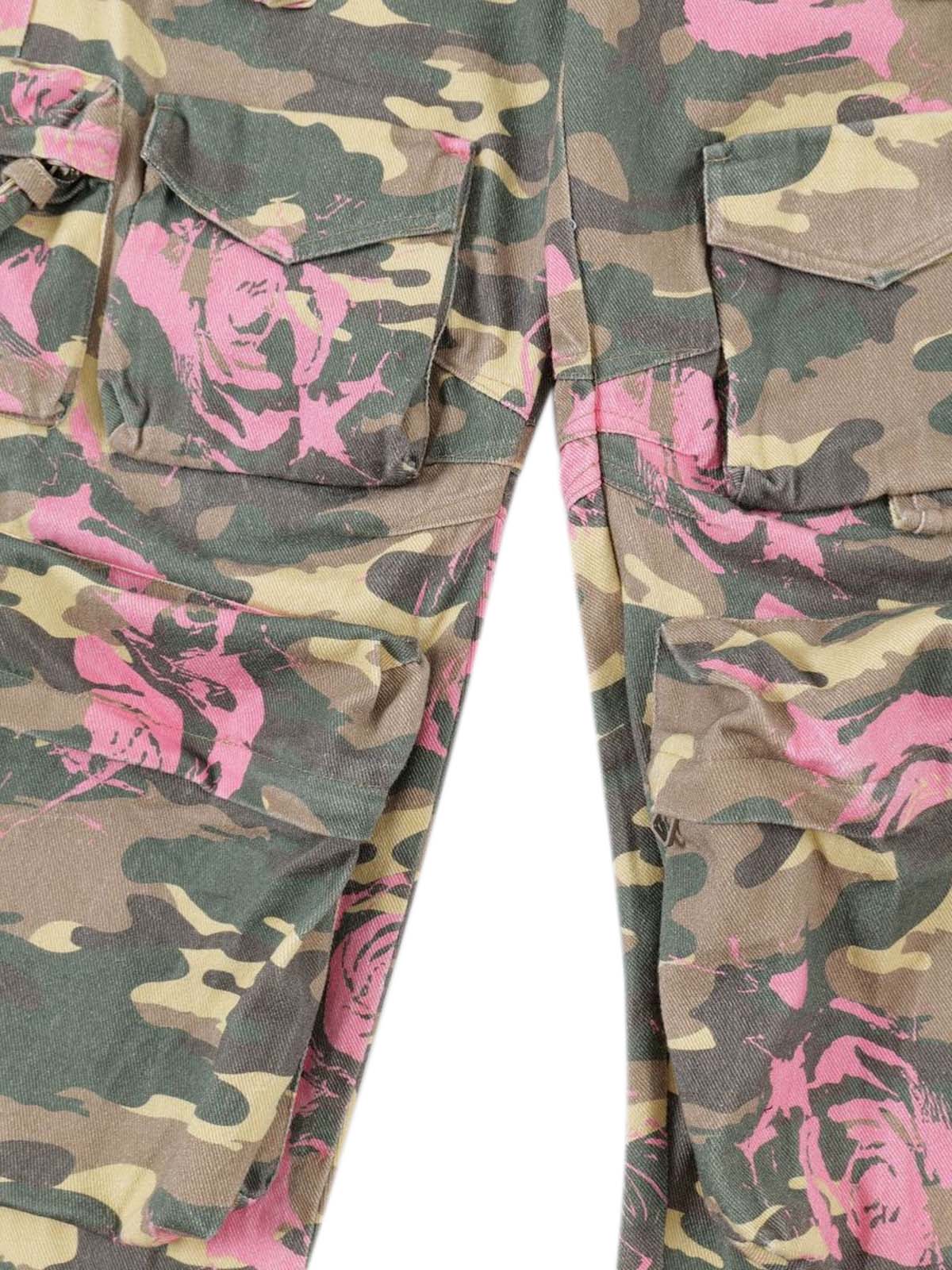 Thesupermade Floral Camouflage Multi Pocket Cargo Pants