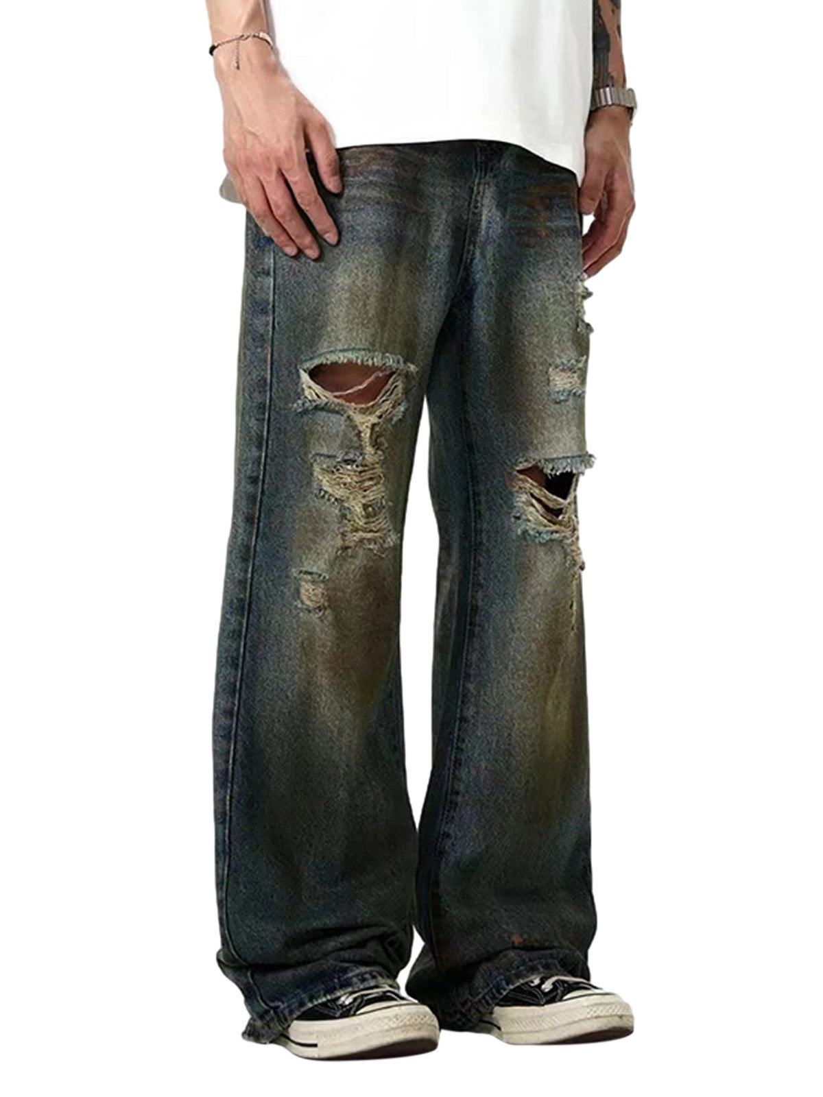 Ripped Flared Bootcut Jeans