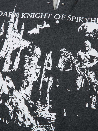T-Shirt mit Retro-Faux-Print im Zweiteiler