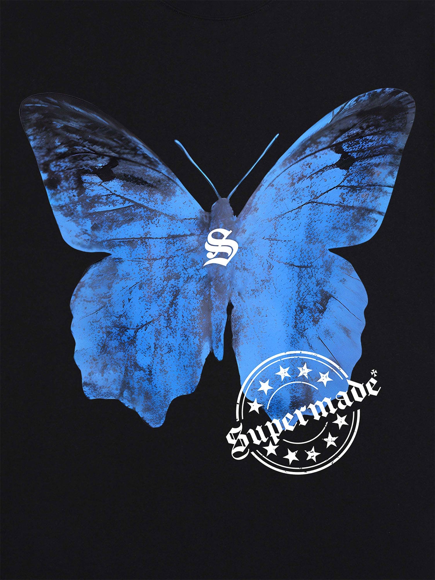 T-shirt supermade Street Hip-Hop avec motif papillon - 2130