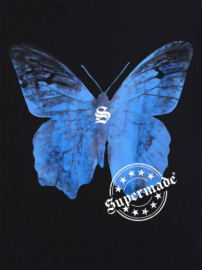 T-shirt supermade Street Hip-Hop avec motif papillon - 2130