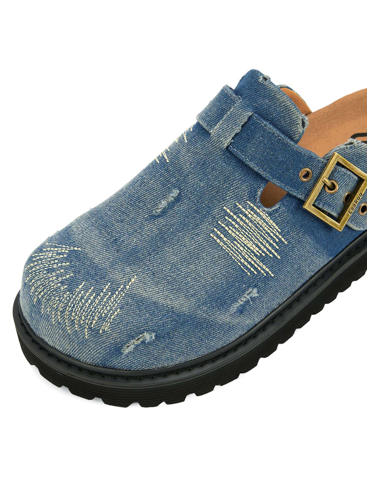 Thesupermade Vintage Denim Embroidered Birkenstocks - 2231