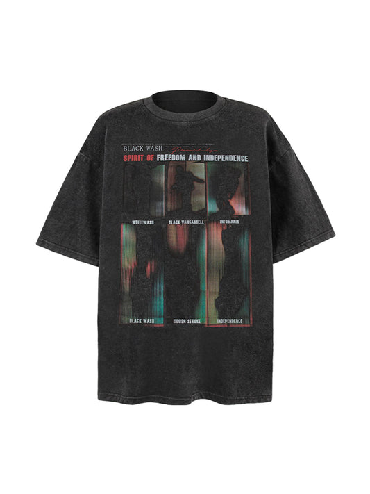T-shirt oversize à imprimé graphique délavé
