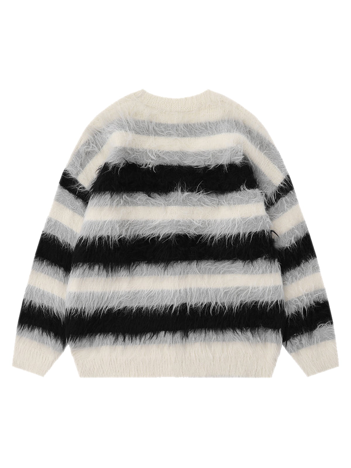 Thesupermade Mohair Striped V-Neck Cardigan Sweater