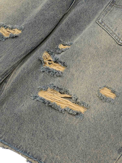 Distressed Ripped Denim Suit