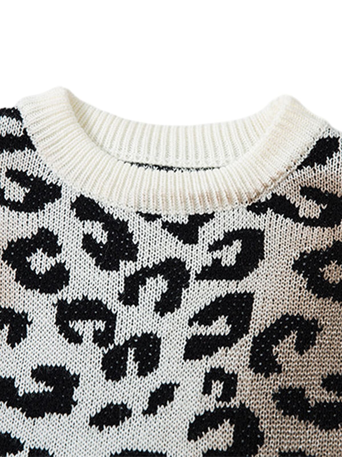 Thesupermade – Jacquard-Pullover mit Batikmuster und Gepardenmuster