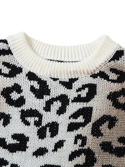 Thesupermade – Jacquard-Pullover mit Batikmuster und Gepardenmuster