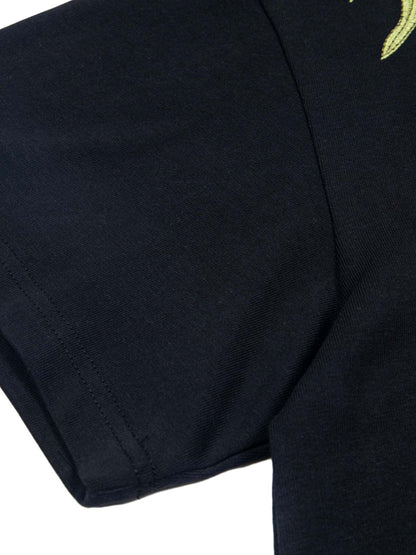 Oversize-T-Shirt mit kurzen Ärmeln und Blumenstickerei