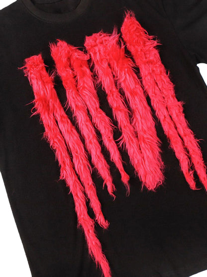 Street Retro Fur Patchwork T-shirt