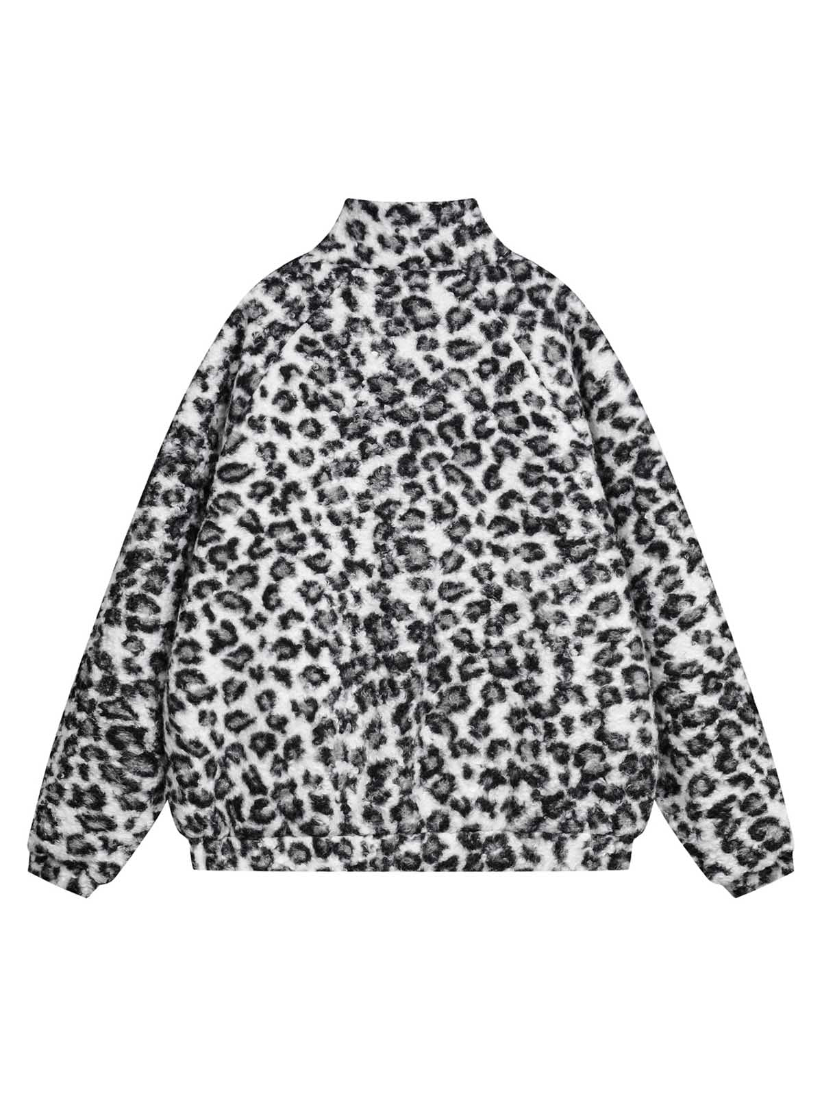 Veste polaire à col montant et imprimé guépard