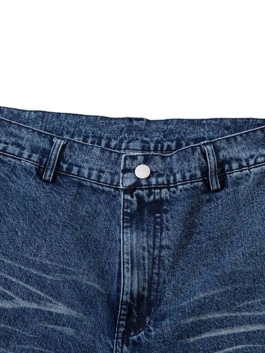 Gerade Jeans mit verwaschenem Print