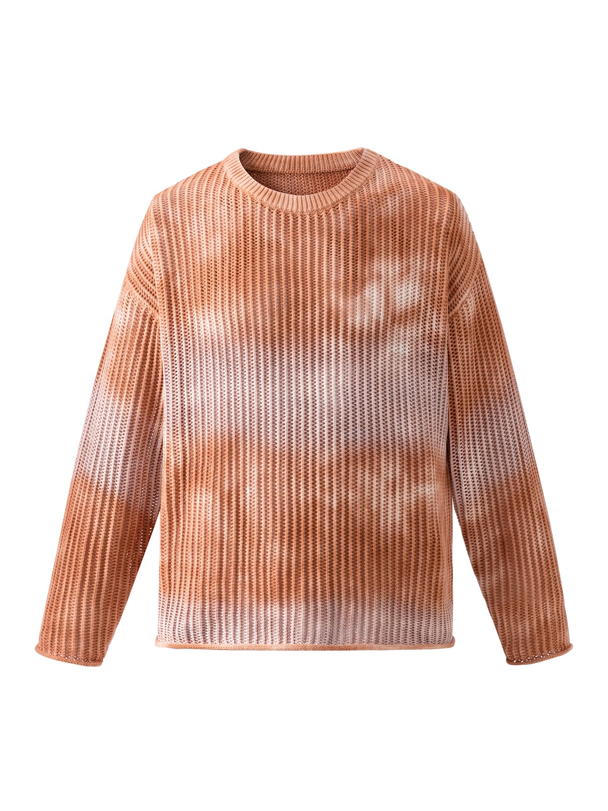 Rundhalspullover mit Farbverlauf und Ombré-Muster