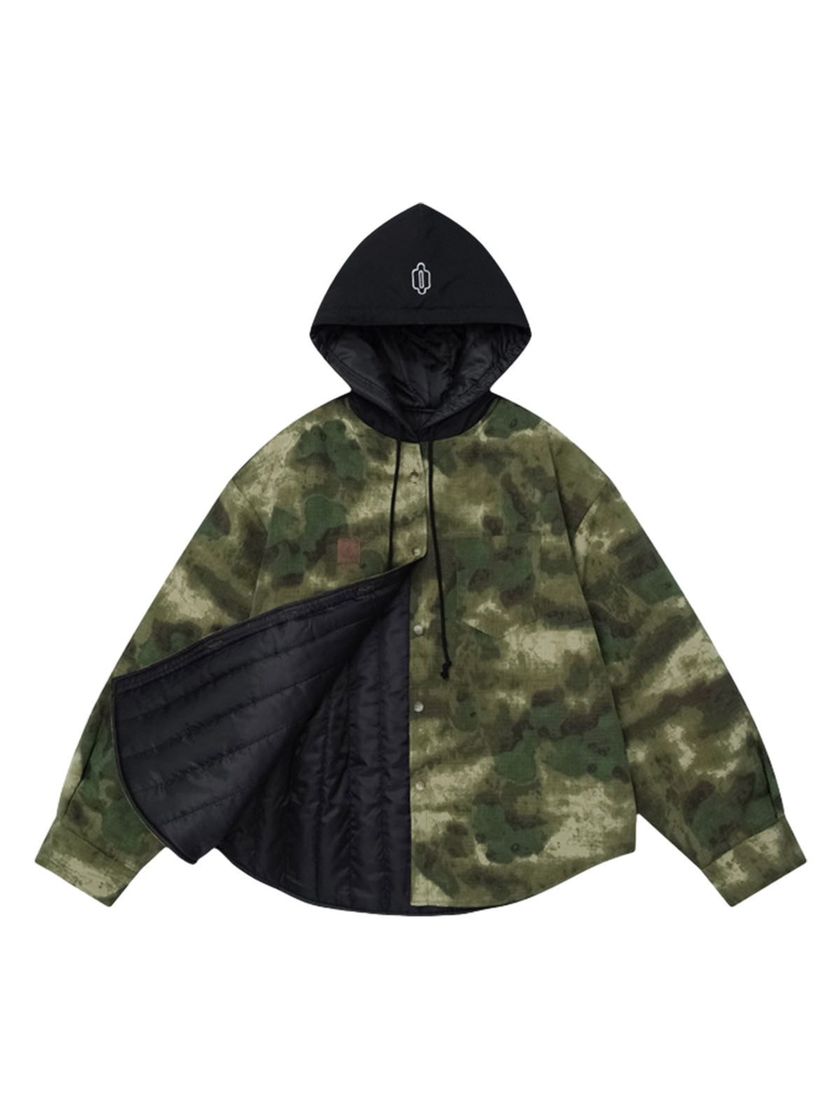 Veste à capuche patchwork camouflage Thesupermade