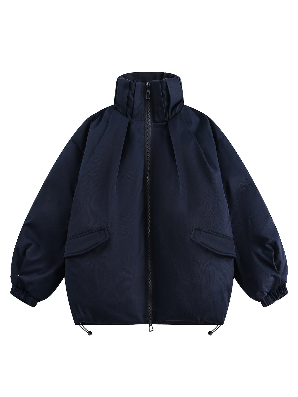 Veste vintage surdimensionnée à col montant plissé