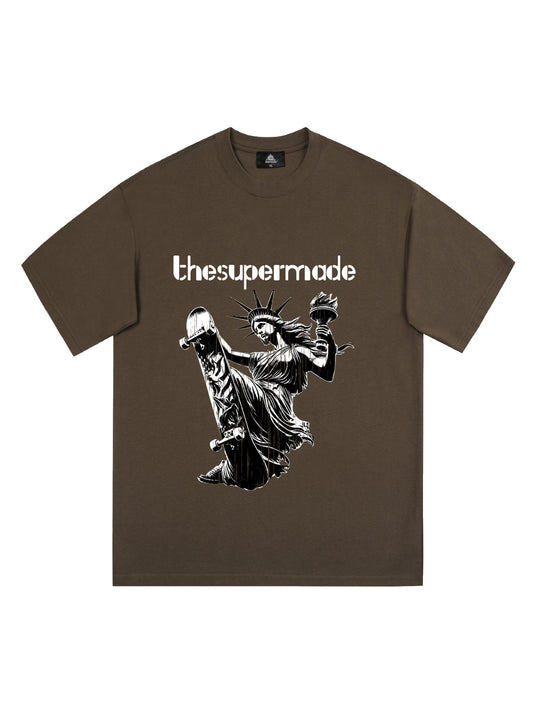 Orginal Funny Statue Of Liberty Print T-shirt