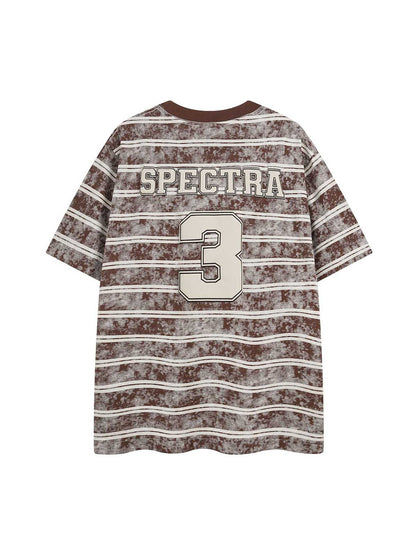 Graphic Lettering Striped Oversized T-Shirt