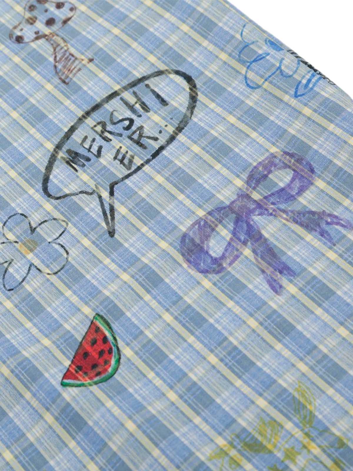Pantalon à carreaux amusant à imprimés floraux et fruités