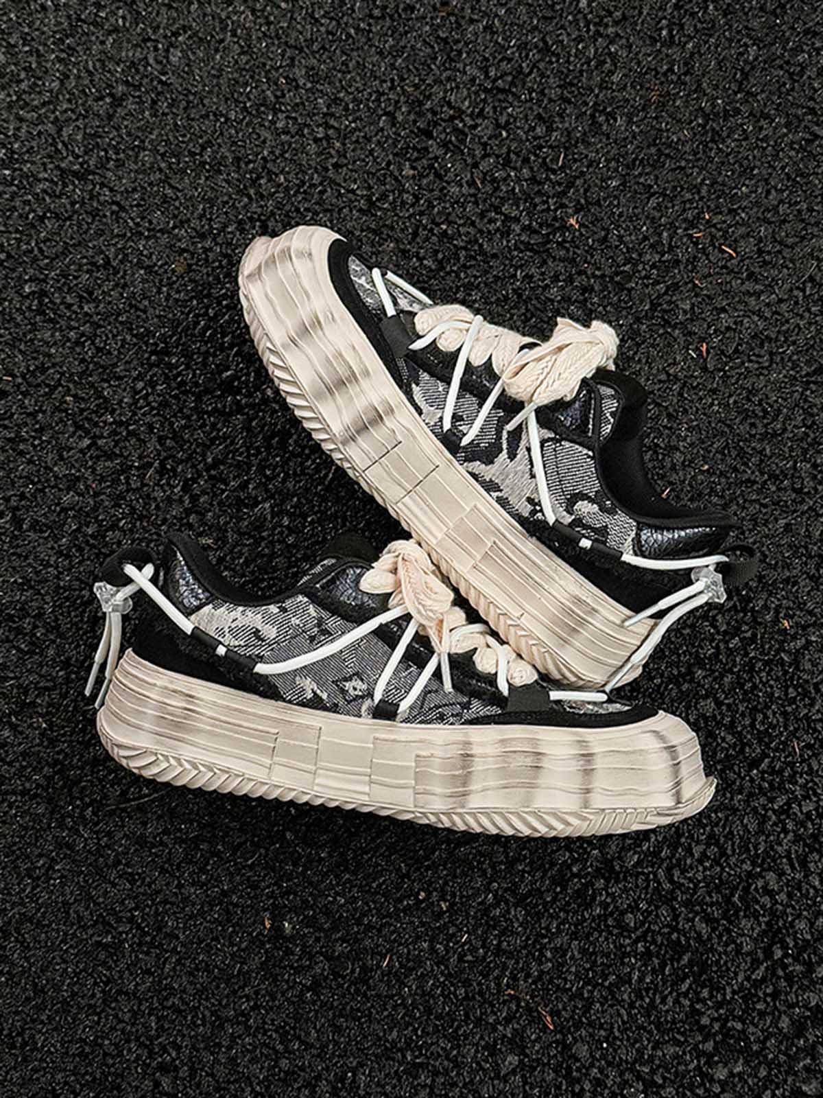 Thesupermade Double Laces Platform Canvas Sneakers - 2226