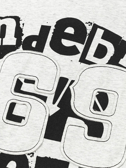 Graphic Patch Letter Print T-Shirt