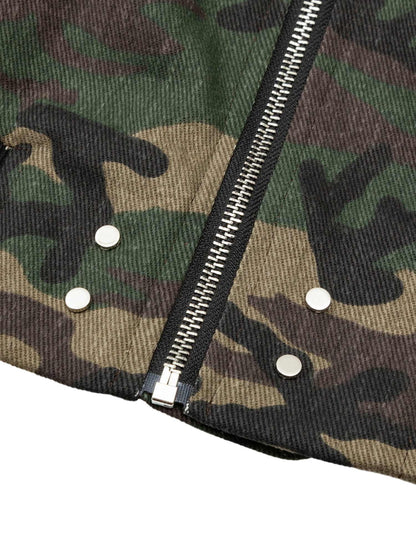 Veste bomber camouflage cargo supermade à fermetures éclair multiples
