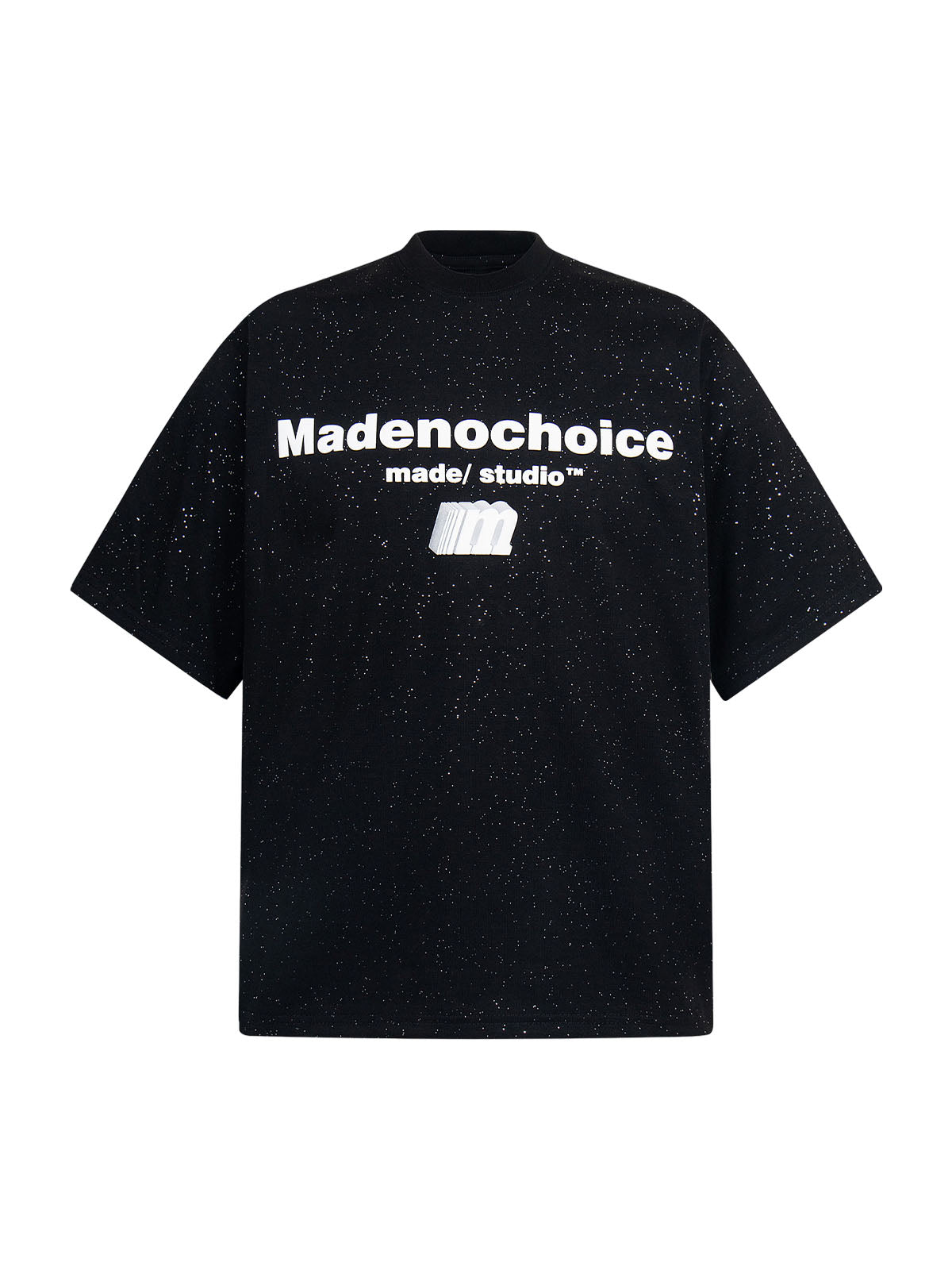 Kurzärmliges T-Shirt mit Retro-Schriftdesign und starkem Sternenhimmel-Print