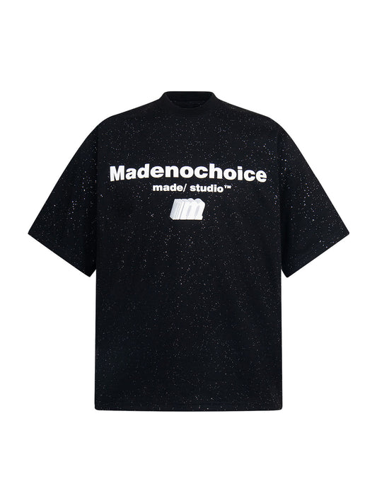 Retro Heavy Starry Sky Print Font Design Short-sleeved T-shirt
