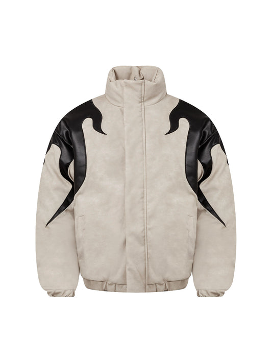Steppjacke aus Wildleder mit Street Flame-Stickerei – 2283