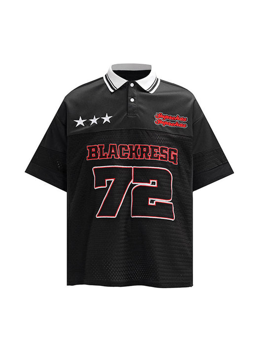 Retro Sports Jersey Polo Shirt