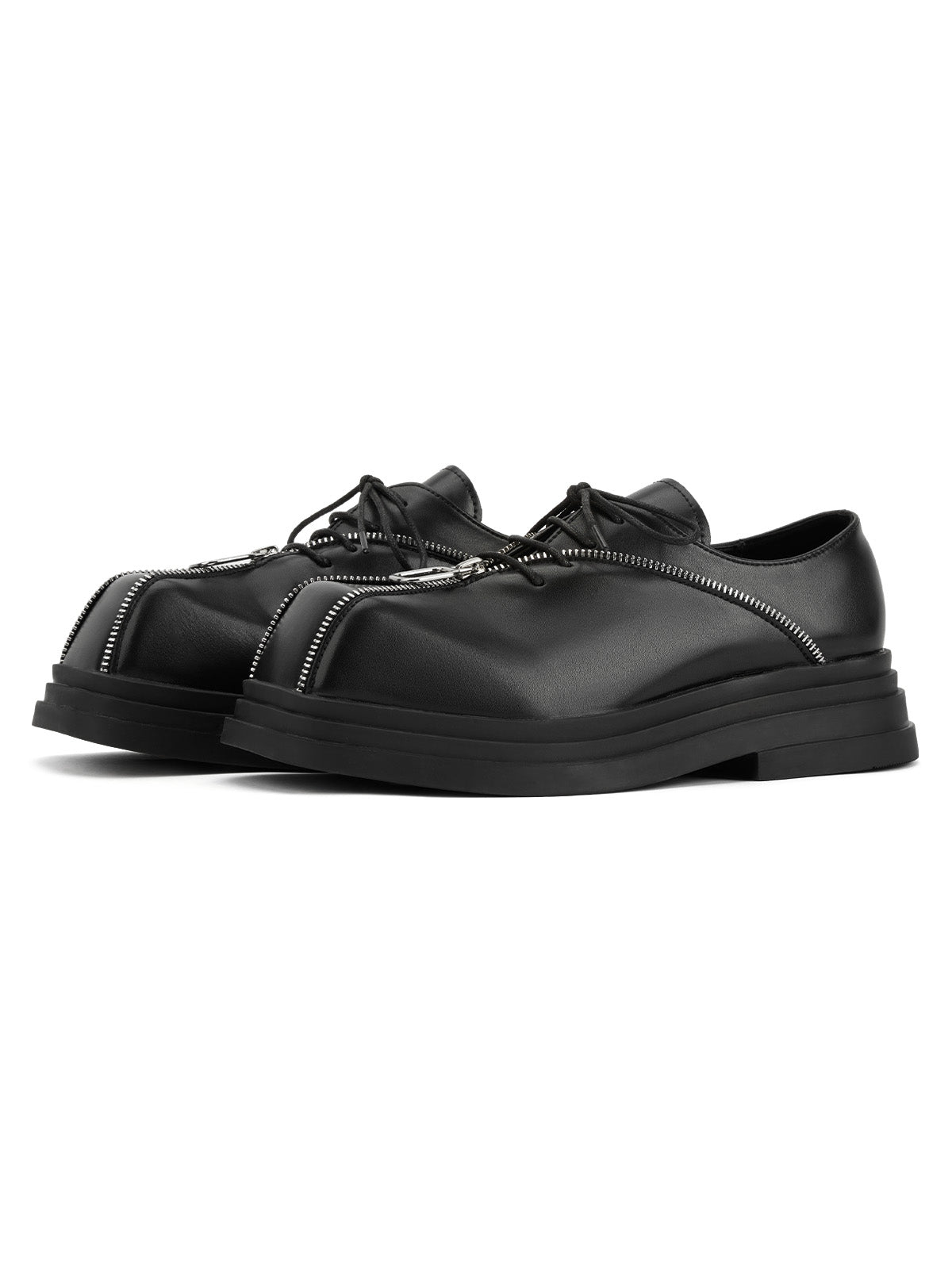 Chaussures en cuir à fermeture éclair style punk supermade - 2173